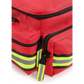 Red emergency medical bag with yellow stripes in Scherber Basic First Responder Trauma Kit