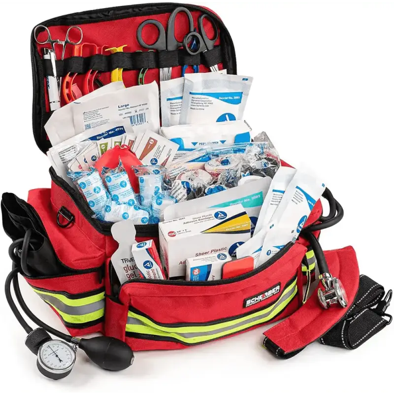 Red Scherber Basic First Responder Trauma Kit - Fully stocked with first aid supplies