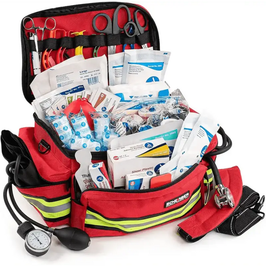 Red Scherber Basic First Responder Trauma Kit - Fully stocked with first aid supplies