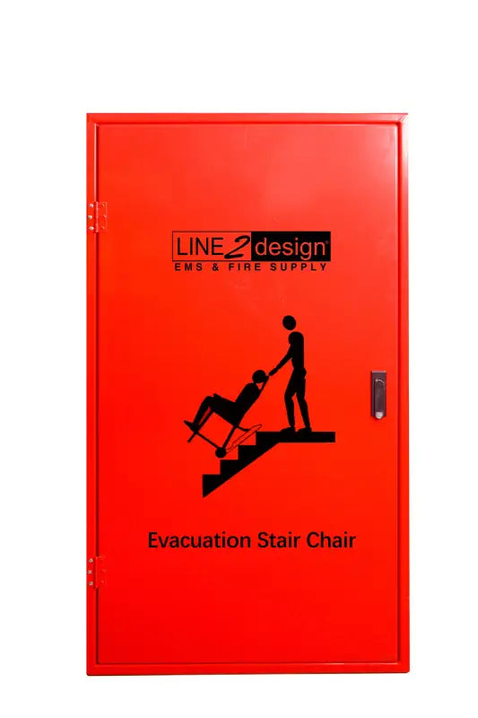 Line2design evacuation stair chair cabinet for secure stair chair storage