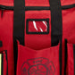 Red Firefighter XXL Turnout Gear Bag with Reflective Trim and Fire Department Emblem