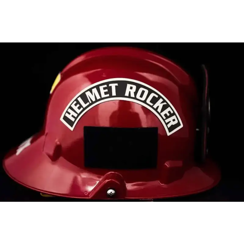 Red IdentiFire™ USAR helmet rockers with reflective material for enhanced visibility