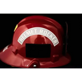 Red IdentiFire USAR helmet with HELEM ROCKER text, made with 3M Scotchlite reflective material