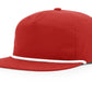 Red flat-brimmed baseball cap with Leather Patch for First Responders, Firefighter, Police