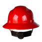 Red Full Brim Safety Hard Hat with 4 Point Suspension meeting ANSI Z89 standards