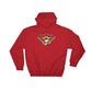 Red Hoodie sweatshirt featuring an eagle logo, perfect for first responders and casual wear