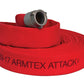 Red fire hose with metal coupling from ATI Armtex Attack Double Jacket Fire Hose product