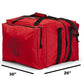 Red insulated food delivery bag with straps featured in Line2Design Deluxe Step-In Firefighter Gear Bag