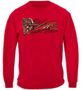 Red Long-Sleeved Shirt from Firefighter Skull American Classic Premium T-Shirt
