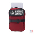 Red Bleeding Control Kit with Hemostatic Dressing and Wall Mount for emergency treatment