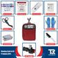 Red bleeding control kit pouch with hemostatic dressing and first aid supplies for wall mount