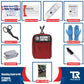 Red bleeding control kit pouch with hemostatic dressing and first aid supplies on wall mount