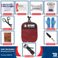 Red STOP THE BLEED bleeding control kit with QuikClot Premium and first aid supplies