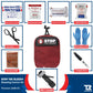 Red STOP THE BLEED Bleeding Control Kit with QuikClot Premium and first aid supplies