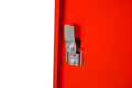 Red metal cabinet latch on Line2design evacuation stair chair metal wall storage cabinet