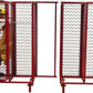 Red metal mesh lockers from Ready Rack Systems maximize air circulation and pass salt spray test