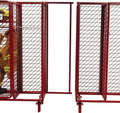Red metal mesh lockers from Ready Rack Systems maximize air circulation and pass salt spray test
