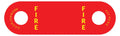 Red metal FIRE plate for DoorJamm, ideal for First Responders and Firefighters