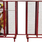 Red metal wire storage lockers from Ready Rack Systems optimized for maximum air circulation and salt spray test durability