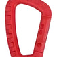 Red hard polymer D-Ring carabiner clip with notches, ideal for versatile use