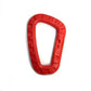 Red Tactical Carabiner with textured edges designed for first responders and outdoor use