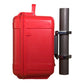 Red plastic case with mounting pole for Waterproof 5000 Series First Aid Kit