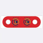 Red plastic tag with TW Technician logos for TekKnowledge Worldwide TKW DoorJamm