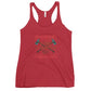 Red Racerback Tank Top with Crossed Hammers Graphic Design for Firefighter Women