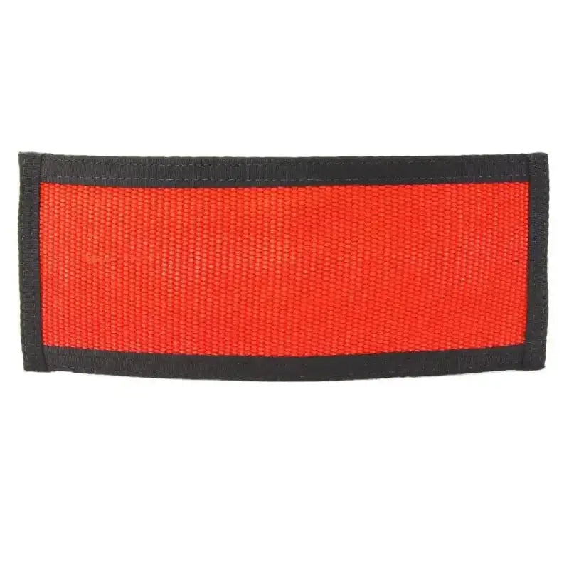 Red patch with black border on Traditional Bifold Wallet for unfolded bills and card slots