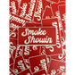 Red rectangular sticker with Smoke Showin text for Smoke Showin Square product