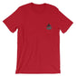 Red t-shirt with American flag emblem, Eagle - Short Sleeve, available in Athletic Heather