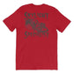 Red Skylight Specialist short sleeve t-shirt with dark gray graphics. Athletic Heather style