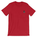 Red t-shirt with small embroidered logo, part of the Signature Logo Small collection