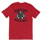 Red t-shirt featuring Do My Tattoos Matter Now text and police officer silhouette graphic