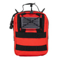 Red MOLLE Pouch for Emergency Medical and Gunshot Trauma, includes USA Patch