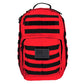 Red Tactical Trauma Backpack with Black MOLLE Straps and USA Flag Patch