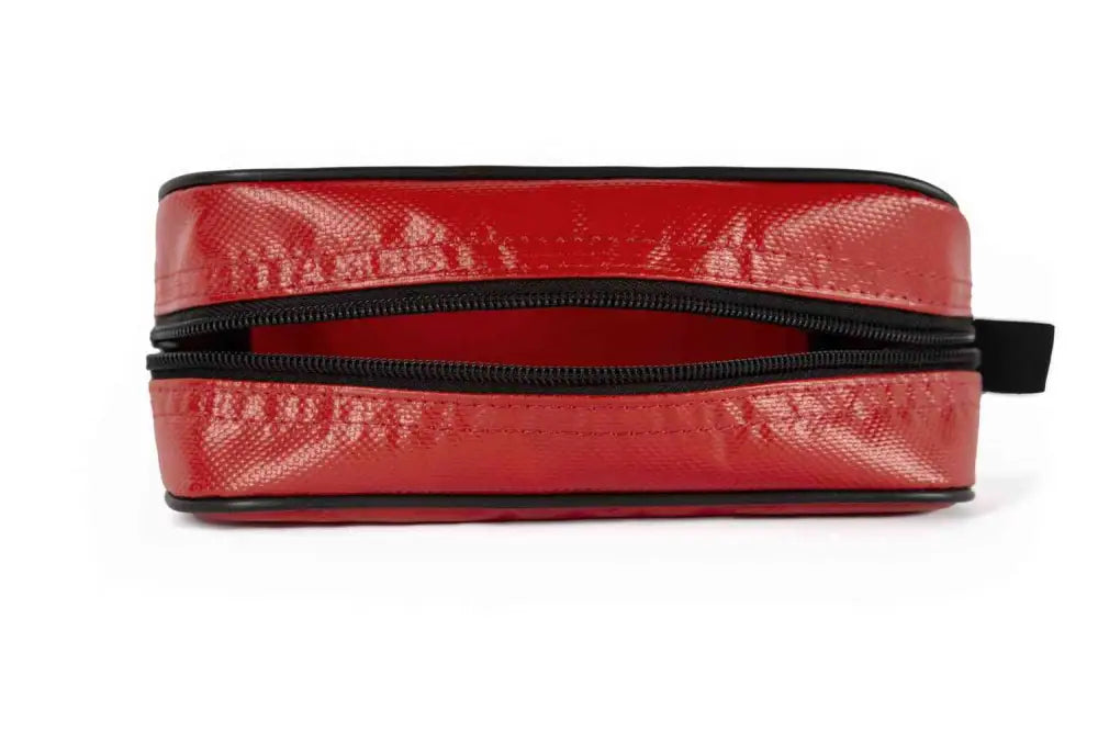 Red toiletry bag with black zipper for Color Coded First Aid Medical Kit Water Resistant