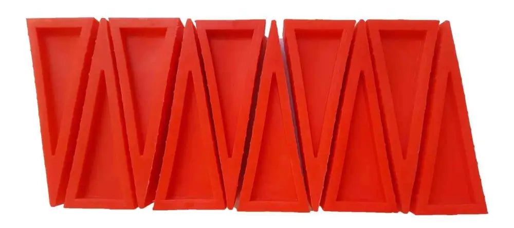 Red triangular pleated geometric pattern for Firefighter Door Stoper Safety Wedge Pack