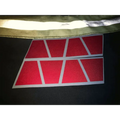 Matte dark red reflective helmet with geometric red triangular shapes and gray lines