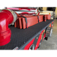 Red fire truck with hose strap 44”-FF44HS features black diamond plate running boards