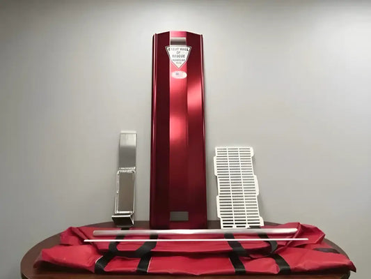 Red SodaStream carbonation machine with accessories in Grain Entrapment Rescue System-TuffKote