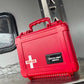 Red waterproof 6500 Series First Aid Kit with handles for cool blaze burn and allergic reaction