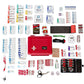 Red Waterproof 6500 Series First Aid Kit with Elastic Patch Bandages for Allergic Reactions