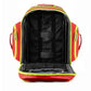 Red and yellow Scherber Ultimate First Responder Trauma O2 Backpack with black interior