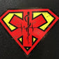 Red and yellow Super EMS Red logo featuring caduceus and heartbeat in a shield design