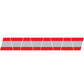 Reflective red and silver striped warning tape on RED/GREY TRIPLE STRIPE REFLECTIVE HELMET