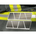 Reflective silver-gray triangular segments on Matte Black Reflective Helmet Tetrahedron 8 Pack