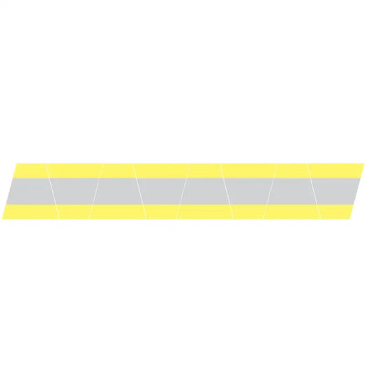 Reflective yellow and silver safety tape on YELLOW/GREY TRIPLE STRIPE REFLECTIVE HELMET