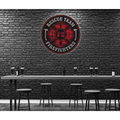 Red and black firefighter Maltese Cross emblem for rescue team display on wall