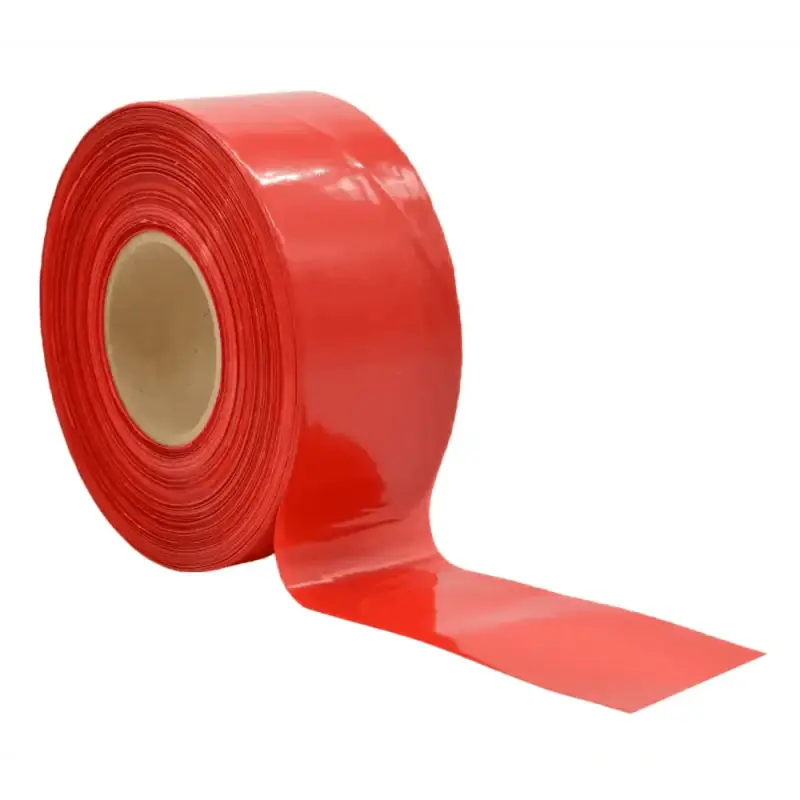 Red silicone self-fusing tape roll for barricade flagging tape in hazardous areas